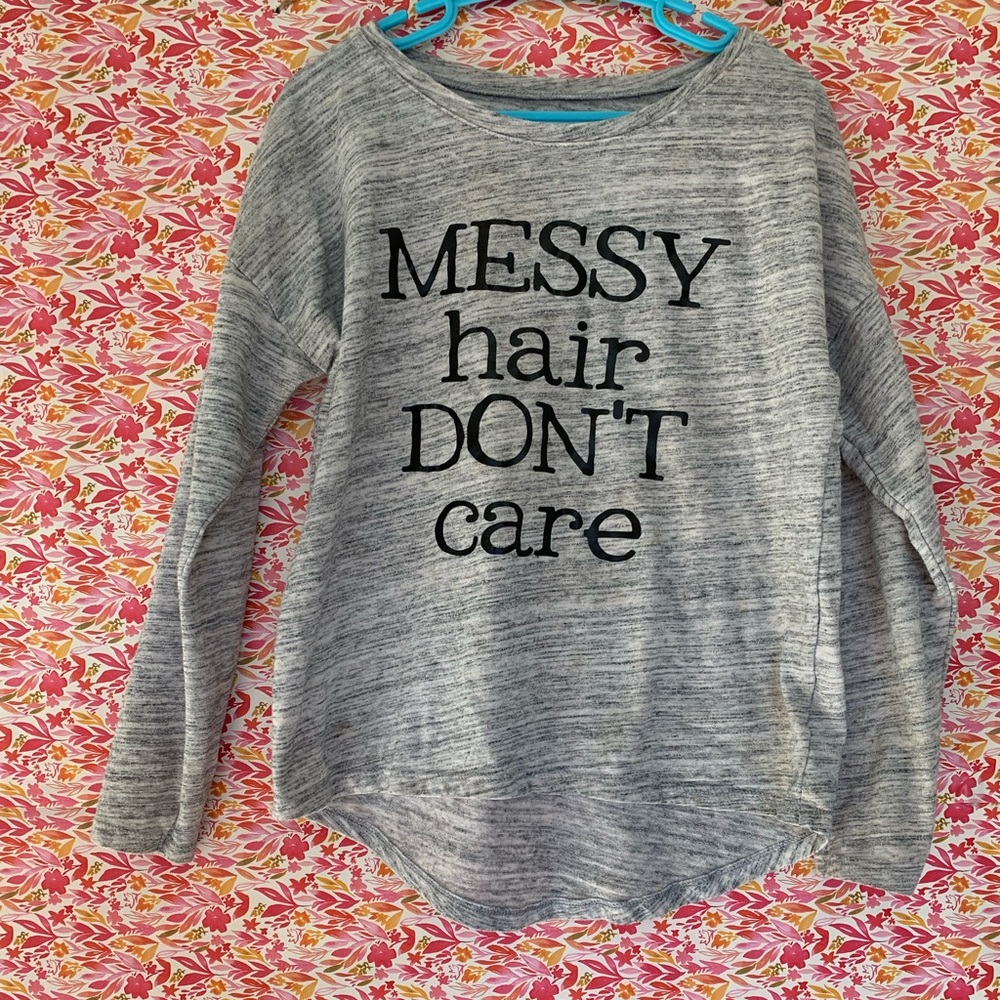 Old navy top (messy hair don’t care )